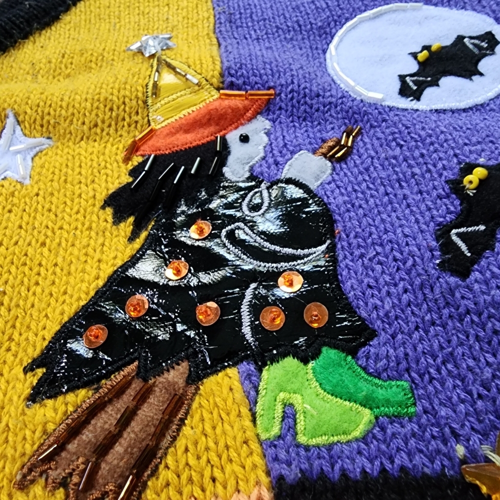 Vintage Tiara Halloween Fall Sweater Vest - Picture 3 of 12